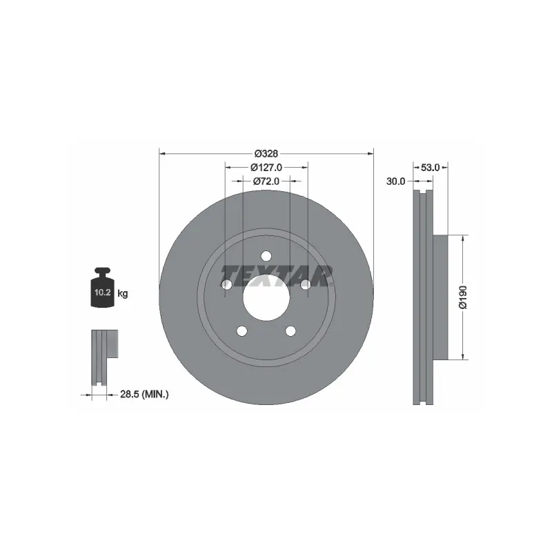 Jeu de 2 disques de frein avant TEXTAR 92184505