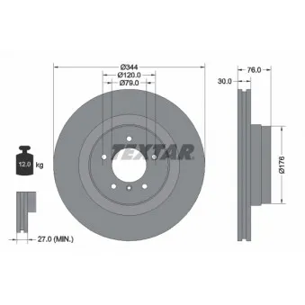 Jeu de 2 disques de frein avant TEXTAR 92185103