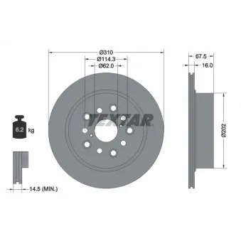 Jeu de 2 disques de frein arrière TEXTAR