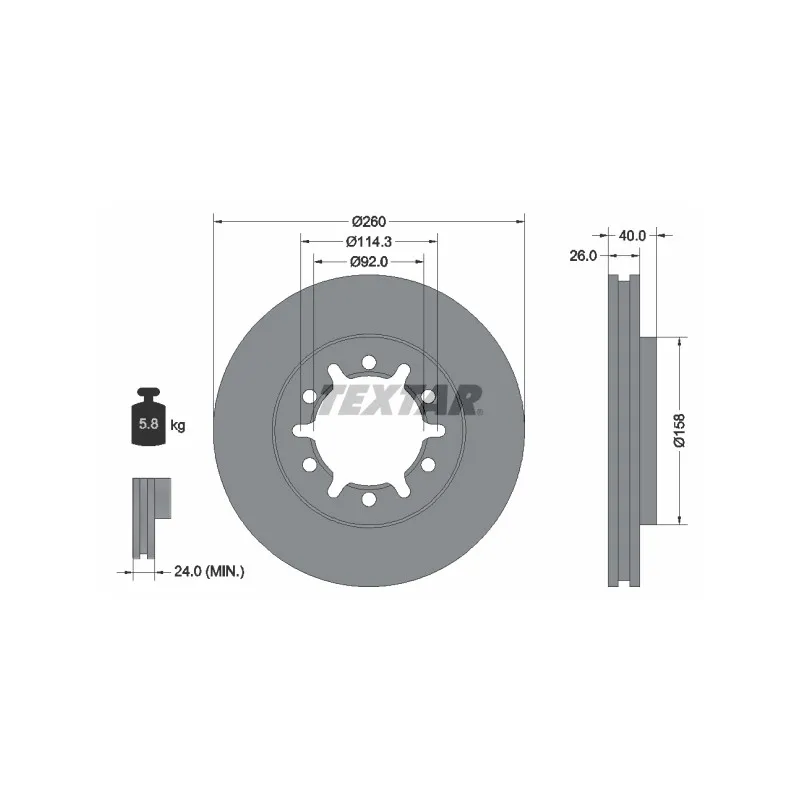 Jeu de 2 disques de frein avant TEXTAR 92186103