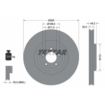 Jeu de 2 disques de frein avant TEXTAR 92186305