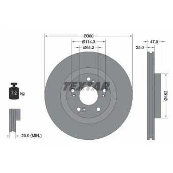 Jeu de 2 disques de frein avant TEXTAR 92186503