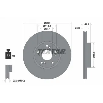 Jeu de 2 disques de frein avant TEXTAR 92195000