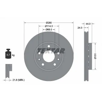 Jeu de 2 disques de frein avant TEXTAR 92195505