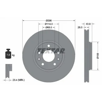 Jeu de 2 disques de frein avant TEXTAR 92195603