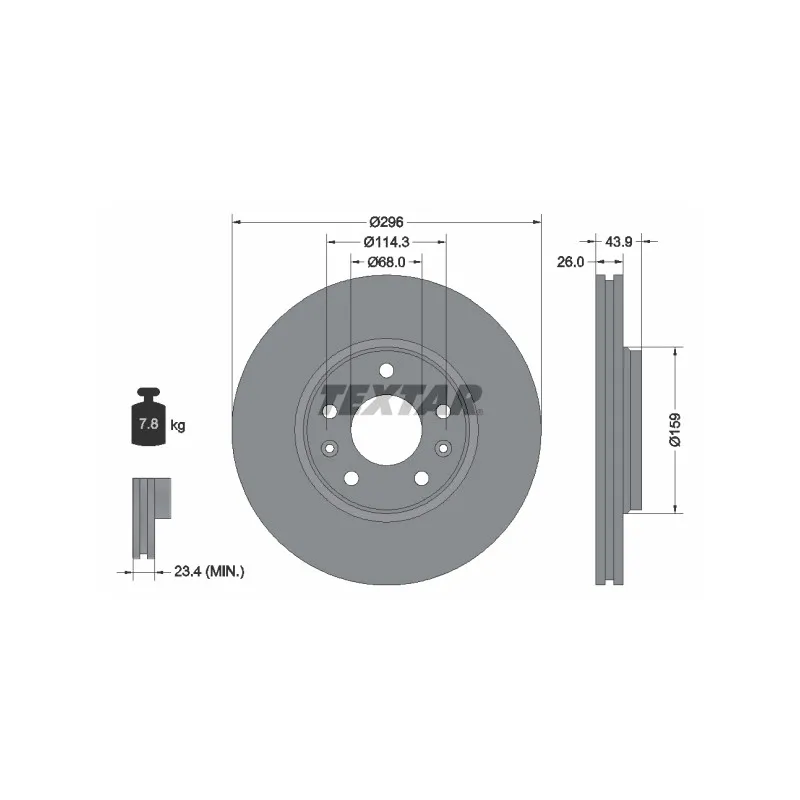 Jeu de 2 disques de frein avant TEXTAR 92195603