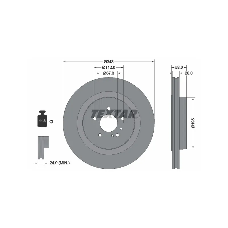 Jeu de 2 disques de frein arrière TEXTAR 92198003