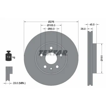 Jeu de 2 disques de frein avant TEXTAR 92198903
