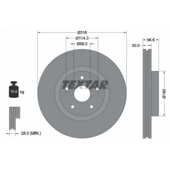 Jeu de 2 disques de frein avant TEXTAR 92199203
