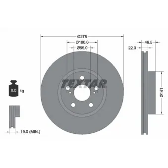 Jeu de 2 disques de frein avant TEXTAR 92199300