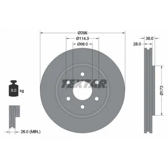 Jeu de 2 disques de frein avant TEXTAR 92199603