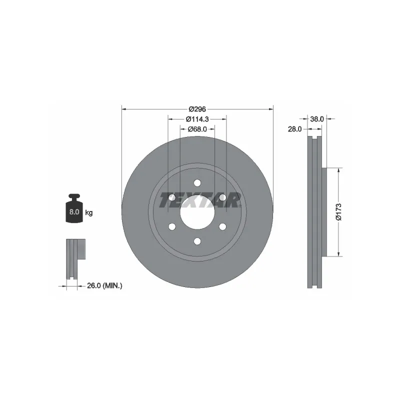 Jeu de 2 disques de frein avant TEXTAR 92199603