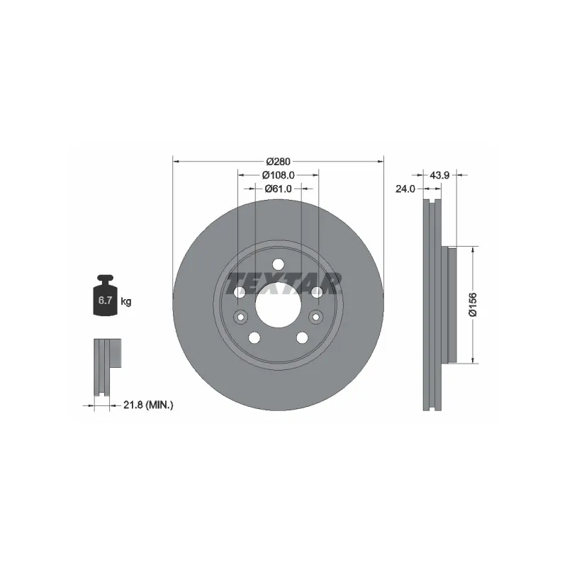 Jeu de 2 disques de frein avant TEXTAR 92202403