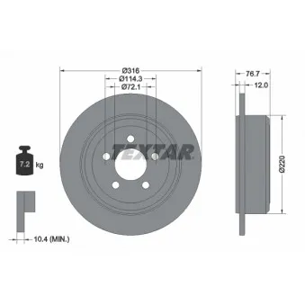 Jeu de 2 disques de frein arrière TEXTAR