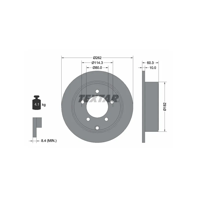 Jeu de 2 disques de frein arrière TEXTAR 92202903