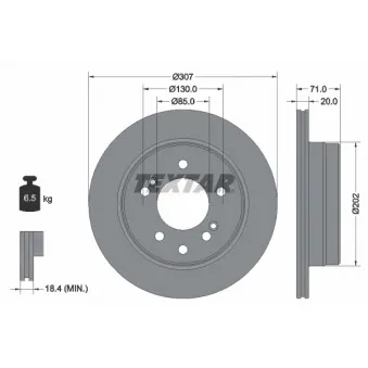 Jeu de 2 disques de frein arrière TEXTAR 92203103