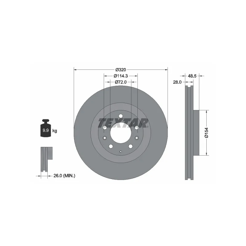 Jeu de 2 disques de frein avant TEXTAR 92203403