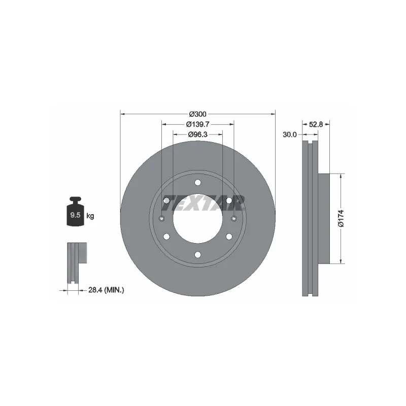 Jeu de 2 disques de frein avant TEXTAR 92203800
