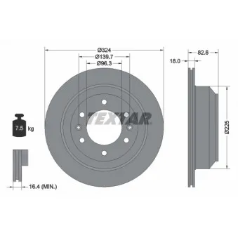 Jeu de 2 disques de frein arrière TEXTAR 92203900