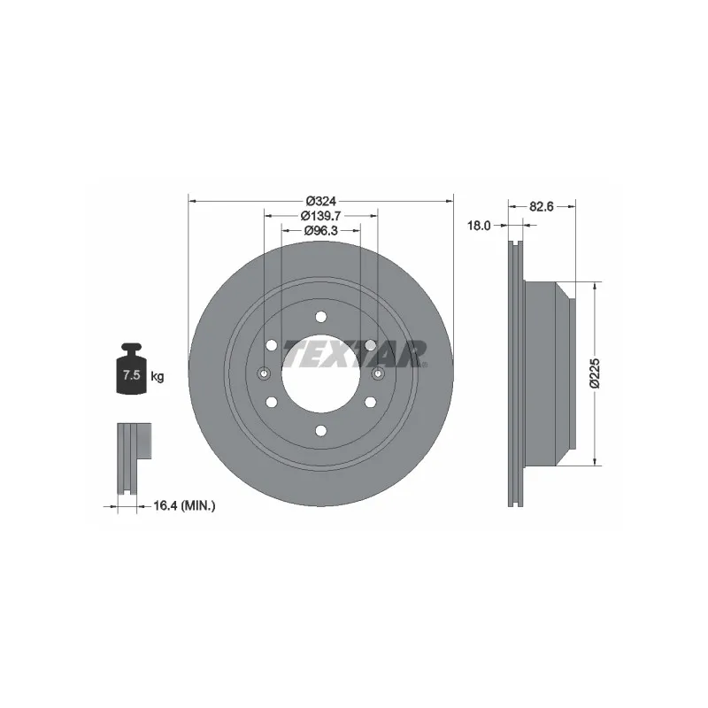 Jeu de 2 disques de frein arrière TEXTAR 92203900