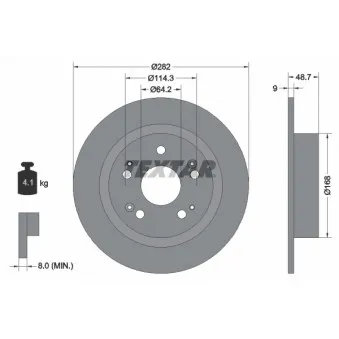 Jeu de 2 disques de frein arrière TEXTAR 92204300