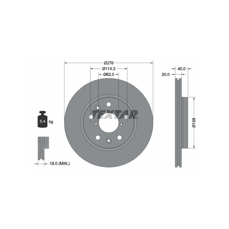 Jeu de 2 disques de frein avant TEXTAR 92204703
