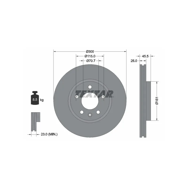 Jeu de 2 disques de frein avant TEXTAR 92205605