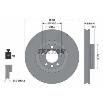 Jeu de 2 disques de frein avant TEXTAR
