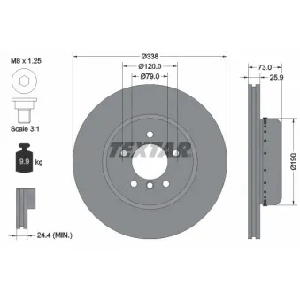 Jeu de 2 disques de frein avant TEXTAR 92219725