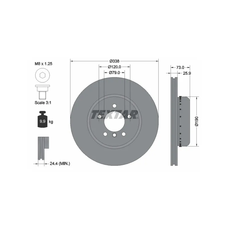 Jeu de 2 disques de frein avant TEXTAR 92219725