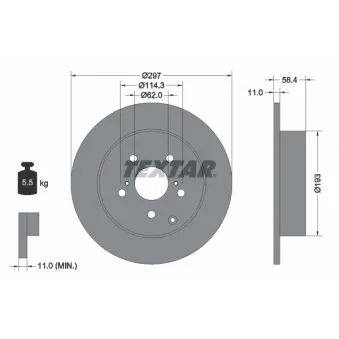 Jeu de 2 disques de frein arrière TEXTAR 92222500