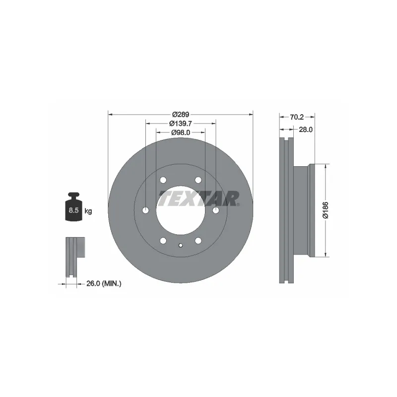 Jeu de 2 disques de frein avant TEXTAR 92223000