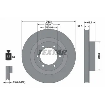 Jeu de 2 disques de frein avant TEXTAR 92223903