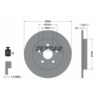 Jeu de 2 disques de frein arrière TEXTAR