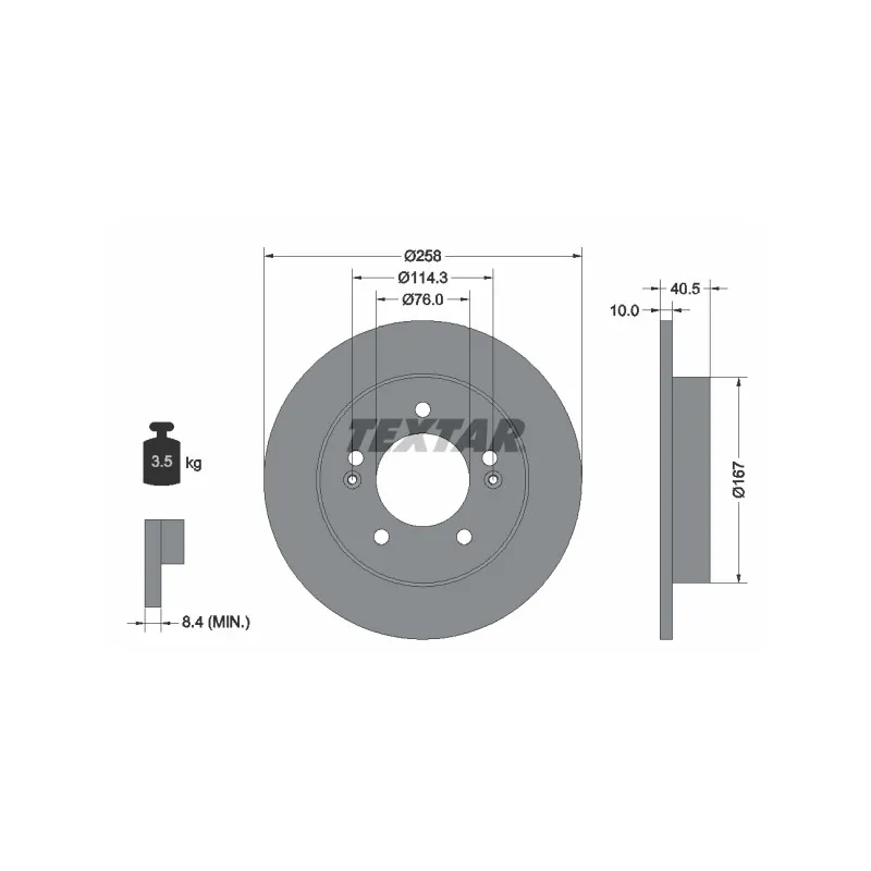 Jeu de 2 disques de frein arrière TEXTAR 92226103