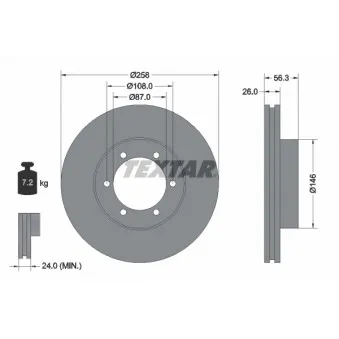 Jeu de 2 disques de frein avant TEXTAR 92226400