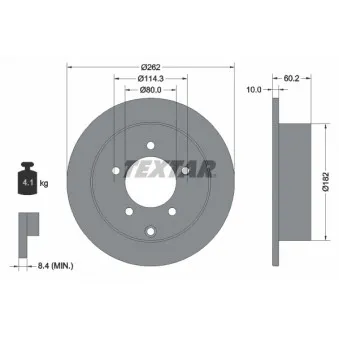 Jeu de 2 disques de frein arrière TEXTAR 92227403