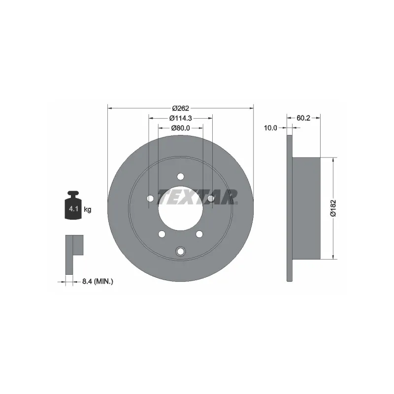 Jeu de 2 disques de frein arrière TEXTAR 92227403