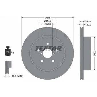 Jeu de 2 disques de frein arrière TEXTAR