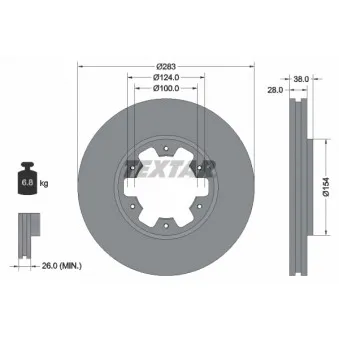 Jeu de 2 disques de frein avant TEXTAR 92228400