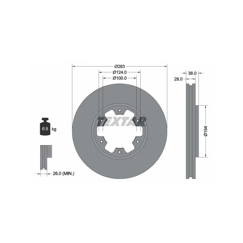 Jeu de 2 disques de frein avant TEXTAR 92228400