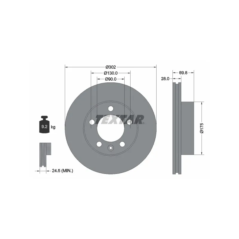 Jeu de 2 disques de frein avant TEXTAR 92228603