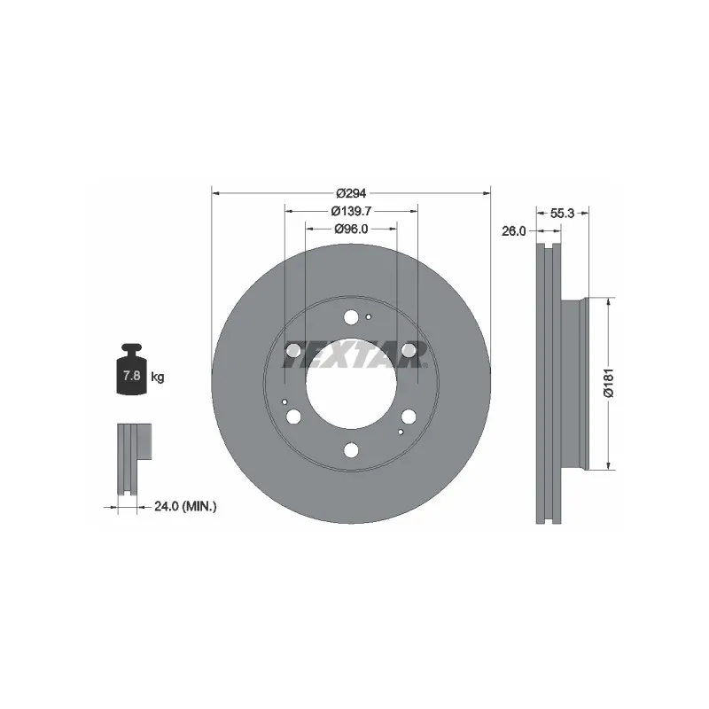 Jeu de 2 disques de frein avant TEXTAR 92229003