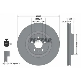 Jeu de 2 disques de frein avant TEXTAR 92229205
