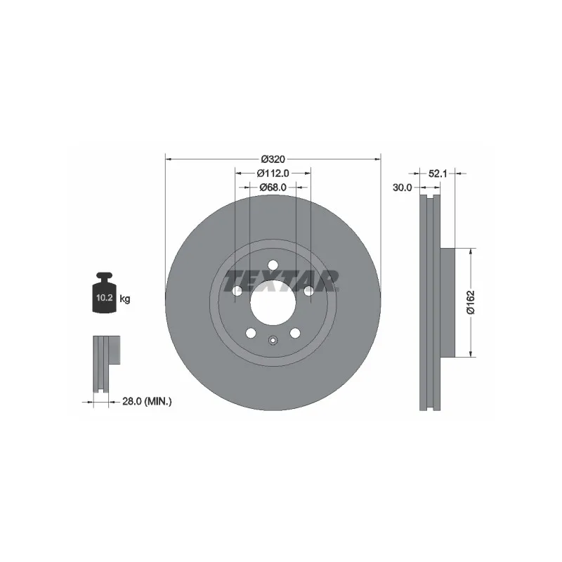 Jeu de 2 disques de frein avant TEXTAR 92229303