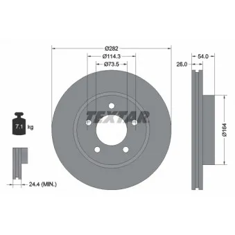 Jeu de 2 disques de frein avant TEXTAR 92229903