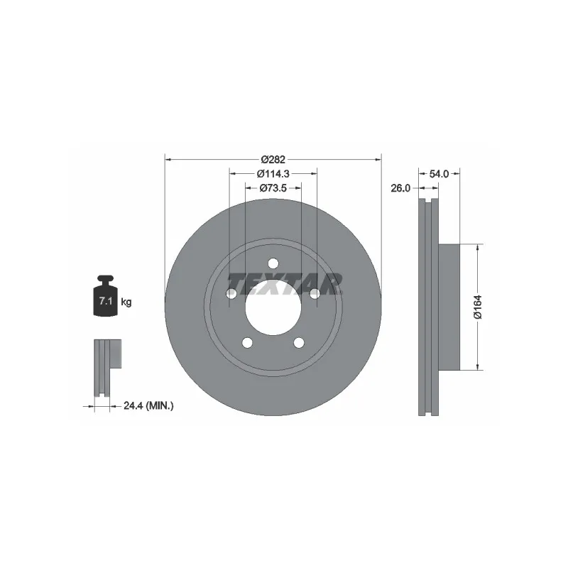 Jeu de 2 disques de frein avant TEXTAR 92229903