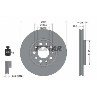 Jeu de 2 disques de frein avant TEXTAR 92230103