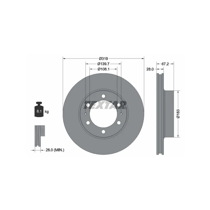 Jeu de 2 disques de frein avant TEXTAR 92230403