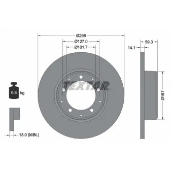 Jeu de 2 disques de frein arrière TEXTAR 92230503